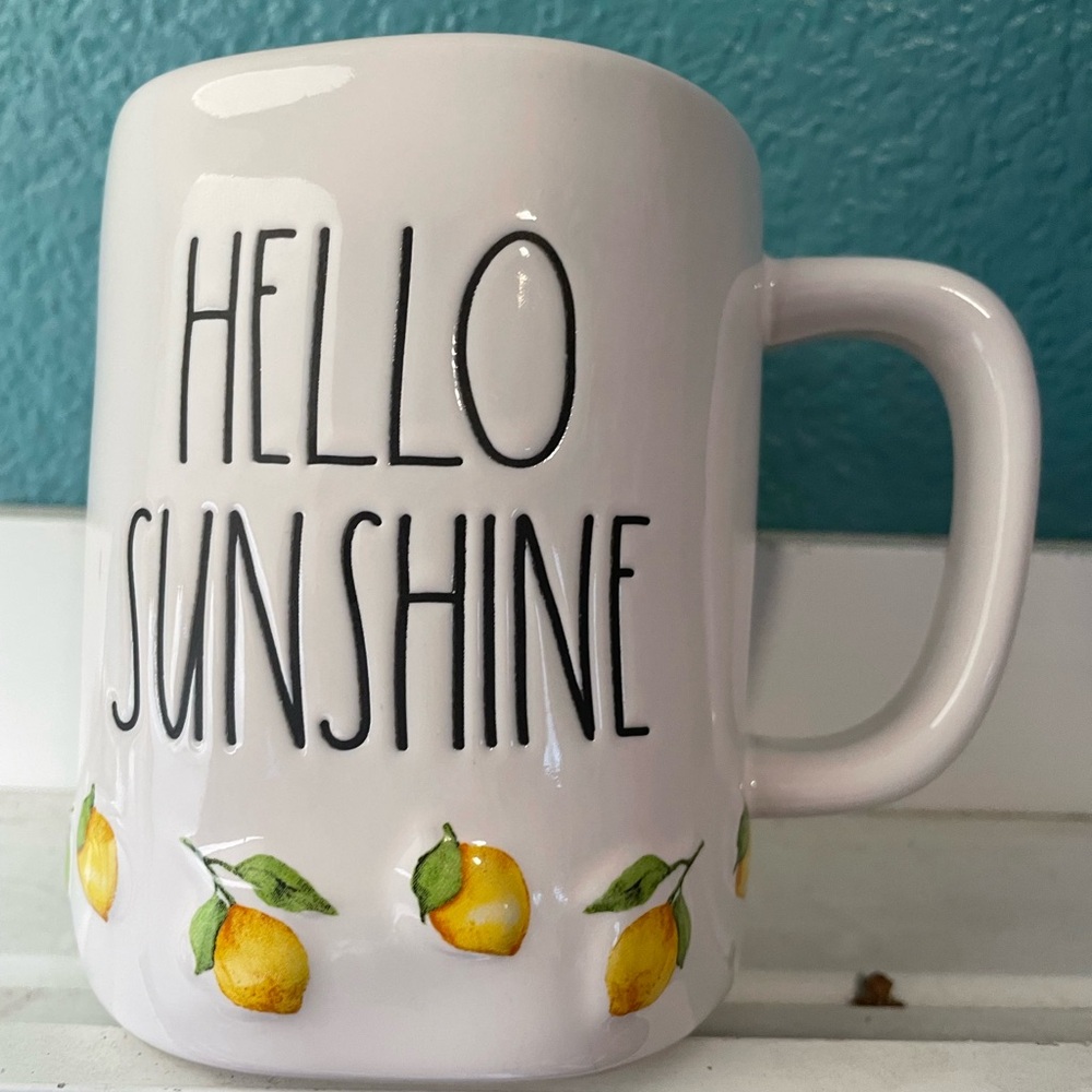 Rae Dunn White Mug with Lemon Accents